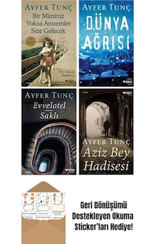 Bir Maniniz Yoksa+dünya Ağrısı+evvelotel+aziz Bey Hadisesi 4 Kitap + Okuma Sticker'ları Bir Maniniz Yoksa+dünya Ağrısı+evvelotel+aziz Bey Hadisesi 4 Kitap + Okuma Sticker'ları