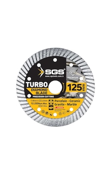 Sgs2321 - 125mm X 1,4mm Turbo Elmas Testere Porselen, Seramik, Granit, Mermer Kesme Diski Sulu Ve Kuru Kesme Taşı Sgs2321 - 125mm X 1,4mm Turbo Elmas Testere Porselen, Seramik, Granit, Mermer Kesme Diski Sulu Ve Kuru Kesme Taşı
