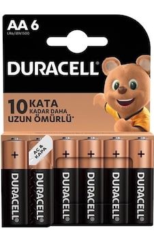Duracell Basic İnce Aa Kalem Pil 6'lı Duracell Basic İnce Aa Kalem Pil 6'lı