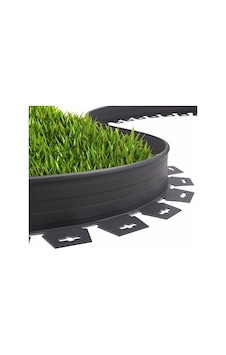 Hd Gurup Plastik Çim Sınırlayıcı-çim Ayırıcı Esnek 25 M Siyah + Sabitleme Kazıkları