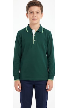 Baglan Erkek Çocuk Yeşil Selanik Polo Yaka Okul Sweatshirt Bgl-st05675 Baglan Erkek Çocuk Yeşil Selanik Polo Yaka Okul Sweatshirt Bgl-st05675
