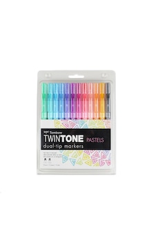 Tombow Twın Tone Dual-tip G.kalemi Seti Pastels Pastel Renkler 12 Renk