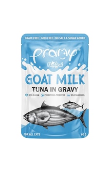 Pramy Pouch Sos İçinde Keçi Sütlü Ton Balıklı Kedi Maması 60gr