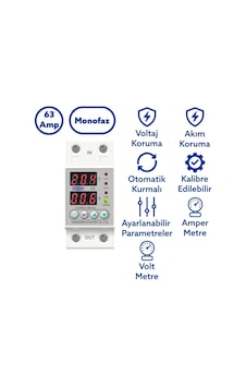 Tovpd1-60-ec 60a 230v Ayarlanabilir Aşırı - Düşük Gerilim Ve Akım Koruma Rölesi