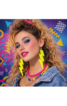 80 Ler 90 Lar Retro Neon Sarı Şimşek Küpe 10 Cm 80 Ler 90 Lar Retro Neon Sarı Şimşek Küpe 10 Cm