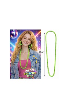Neon Yeşil Boncuk Kolye 80 Cm Retro 80 Ler 90 Lar Parti Aksesuarı Neon Yeşil Boncuk Kolye 80 Cm Retro 80 Ler 90 Lar Parti Aksesuarı