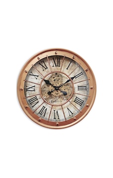 60 Cm Çarklı Eskitme Metal Retro Duvar Saati Sessiz Mekanizma, Şık Dekoratif Saat Eskitme Bakır / Bronz Tonları