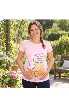 Mummy's Baby Hamile Tişört Are You Ready Pembe 7679