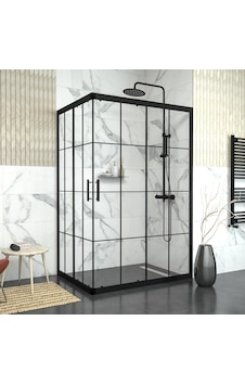 Tekno Duş Black Rigel 6mm Karolajlı Dikdörtgen Duşakabin Beyaz