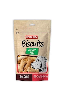 Snacky Junior Mix Yavru Köpek Ödül Bisküvisi 200 G Snacky Junior Mix Yavru Köpek Ödül Bisküvisi 200 G