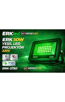 Erk 50w Yeşil Led Projektör 220v Erk-3750 Yeşil Erk 50w Yeşil Led Projektör 220v Erk-3750 Yeşil