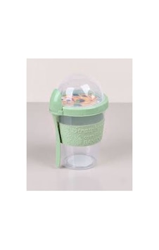 Meyve Hazneli - Kaşıklı Portatif Yoğurt Kabı 600 Ml Yeşil Karışık Meyve Hazneli - Kaşıklı Portatif Yoğurt Kabı 600 Ml Yeşil Karışık