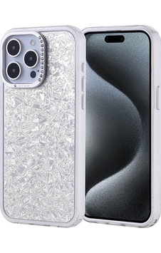 Apple Uyumlu iPhone 15 Pro Max Kılıf Taşlı Tasarımlı Zore Kapi Kapak Gümüş Apple Uyumlu iPhone 15 Pro Max Kılıf Taşlı Tasarımlı Zore Kapi Kapak Gümüş