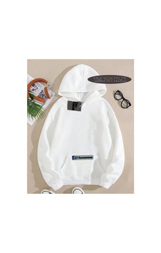 Tarzsokak Kapşonlu Sweatshirt Beyaz 37 Kastamonu Özel Tasarım Plaka Detaylı Tarzsokak Kapşonlu Sweatshirt Beyaz 37 Kastamonu Özel Tasarım Plaka Detaylı