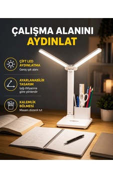 Kısılabilir Led Masa Lambası Kalemlik Ve Telefon Standlı, Göz Yormayan Işık Yeni Nesil Çok Renkli 80563785 Kısılabilir Led Masa Lambası Kalemlik Ve Telefon Standlı, Göz Yormayan Işık Yeni Nesil Çok Renkli 80563785