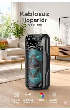Bluetooth Hoparlör Rgb Işıklı 3 Inc Taşınabilir Parti Speaker Gts-1557 Siyah - 886041913 Bluetooth Hoparlör Rgb Işıklı 3 Inc Taşınabilir Parti Speaker Gts-1557 Siyah - 886041913