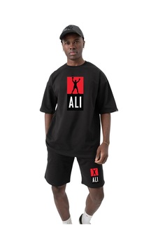 Benroma Unisex Baskılı Şortlu Takım SiYAH