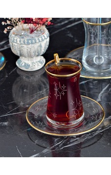 Kikovski 12 Parça Çay Seti - Heybeli Yıldız Altın Kikovski 12 Parça Çay Seti - Heybeli Yıldız Altın