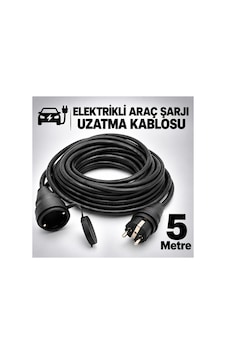 Elektrikli Araç Şarj Cihazları İçin Uzatma Kablosu 3x2.5mm %100 Tam Bakır 5 Metre Elektrikli Araç Şarj Cihazları İçin Uzatma Kablosu 3x2.5mm %100 Tam Bakır 5 Metre