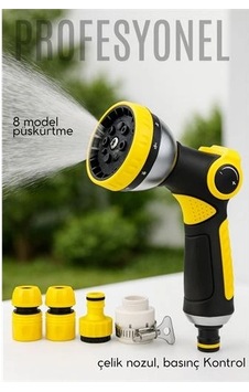 Mey Najmaddin Profesyonel 8 Modelli Metal Basınçlı Sulama Tabancası Seti Ayarlanabilir Jet Hortum Konnektörlü Mey Najmaddin Profesyonel 8 Modelli Metal Basınçlı Sulama Tabancası Seti Ayarlanabilir Jet Hortum Konnektörlü