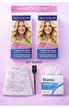 Sea Color Yoğun Saç Açıcı 4-6 Tona Kadar Kolay Açma 2 Kutu+fırça Sea Color Yoğun Saç Açıcı 4-6 Tona Kadar Kolay Açma 2 Kutu+fırça