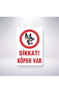 Dikkat Köpek Var 21x28 Arkası Sticker Dikkat Köpek Var 21x28 Arkası Sticker