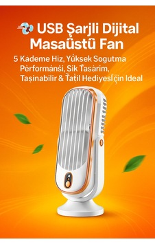 Taşınabilir Fan Usb Şarjlı, Dijital Kontrollü, Yüksek Performanslı Soğutma Kapalı Ve Açık Alanlar Beyaz - 737582599 Taşınabilir Fan Usb Şarjlı, Dijital Kontrollü, Yüksek Performanslı Soğutma Kapalı Ve Açık Alanlar Beyaz - 737582599