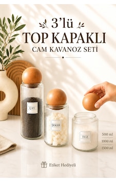 3'lü Ahşap Top Kapaklı Cam Kavanoz Seti Çerezlik Baharatlık Mantar Top Kapaklı Saklama Kabı Şeffaf 3'lü Ahşap Top Kapaklı Cam Kavanoz Seti Çerezlik Baharatlık Mantar Top Kapaklı Saklama Kabı Şeffaf