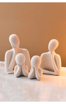 4 Kişilik Beton Heykel Obje Biblo Aile