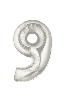 Şekilli Supershape Silver Rakam Folyo Balon 9 Numara Diğer Şekilli Supershape Silver Rakam Folyo Balon 9 Numara Diğer