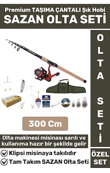 Premium Kullanıma Hazır Şık Taşıma Çantası Hediyeli Balıkçı Hobi Tam Takım Sazan Olta Seti 300 Cm Premium Kullanıma Hazır Şık Taşıma Çantası Hediyeli Balıkçı Hobi Tam Takım Sazan Olta Seti 300 Cm