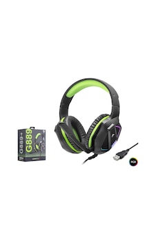 Büro Ev Ofis si İçin Siyah Yeşil Usb Rgb Işıklı Gaming Kulaklık Kablolu Oyuncu Kulakliğı Büro Ev Ofis si İçin Siyah Yeşil Usb Rgb Işıklı Gaming Kulaklık Kablolu Oyuncu Kulakliğı