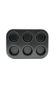 Gees Global 6 Gözlü Siyah Metal Muffin Kalıbı Gbzs Gees Global 6 Gözlü Siyah Metal Muffin Kalıbı Gbzs