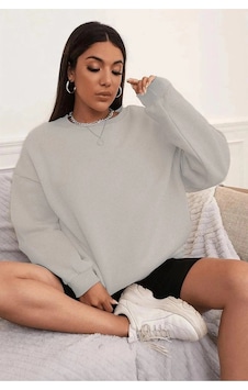 Freedom Storee Kadın Düz Bisiklet Yaka 3 İplik Sweatshirt - Boyalı Gri Çok Renkli Freedom Storee Kadın Düz Bisiklet Yaka 3 İplik Sweatshirt - Boyalı Gri Çok Renkli