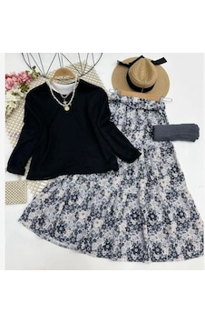 Lovie Moda Kadın Çalıkuşu Etekli Takım Siyah Lovie Moda Kadın Çalıkuşu Etekli Takım Siyah