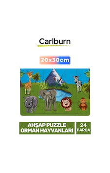 Özel Üretim Eğitici Zeka Geliştirici Öğretici Ahşap Puzzle Orman Hayvanları - 24 Parça