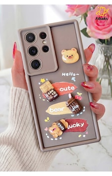 Fibaks Galaxy S25 Ultra Uyumlu Kılıf Tasarımlı Desenli Kamera Korumalı Ayıcık Kahve Renkli Yumuşak Silikon Fibaks Galaxy S25 Ultra Uyumlu Kılıf Tasarımlı Desenli Kamera Korumalı Ayıcık Kahve Renkli Yumuşak Silikon
