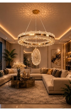 İhtişam Lüks Gold Kaplamalı Çift Yönlü Aydınlatmalı Kumandalı Dimmerli 3 Renk Ledli Avize Led Avize- Çap 40 Cm Gold Gold İhtişam Lüks Gold Kaplamalı Çift Yönlü Aydınlatmalı Kumandalı Dimmerli 3 Renk Ledli Avize Led Avize- Çap 40 Cm Gold Gold
