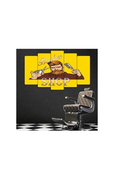 Şıklık Ve Ustalık Bir Arada - 5 Parçalı Berber Tablo Görsel - 702504066 Görsel