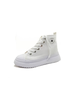Gdt Ayakkabı Unisex Beyaz Keten Bilekli Bağcıklı Çocuk Sneakers Gdt Ayakkabı Unisex Beyaz Keten Bilekli Bağcıklı Çocuk Sneakers