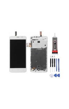 General Mobile Gm 4g Uyumlu Lcd Ekran Çıtalı Beyaz + Montaj Kiti