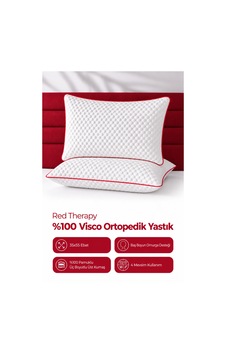 Red Therapy %100 Visco Ortopedik Visko Yastık 55x35x15 - Baş Boyun Desteği 1 Adet Beyaz Red Therapy %100 Visco Ortopedik Visko Yastık 55x35x15 - Baş Boyun Desteği 1 Adet Beyaz