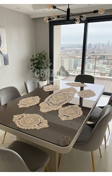Modern Amerikan Servis Supla Runner Takımı 6 Kişilik - Kahve Çok Renkli Modern Amerikan Servis Supla Runner Takımı 6 Kişilik - Kahve Çok Renkli