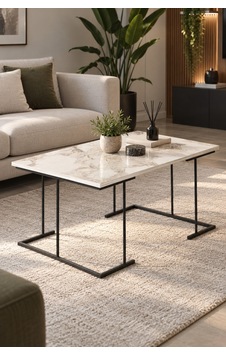 Sulorahome Beyaz Orta Sehpa 90x60 Cm Dikdörtgen Salon Sehpası Sulorahome Beyaz Orta Sehpa 90x60 Cm Dikdörtgen Salon Sehpası