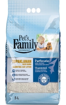 Pets Famıly Naturel Kalın Bentonit Kedi Kumu 5 L