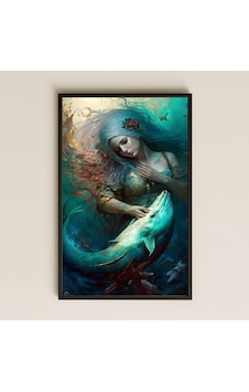 Denizkızı Ve Yunus Temalı Fantastik Sanat Pleksi Tablo Denizkızı Ve Yunus Temalı Fantastik Sanat Pleksi Tablo