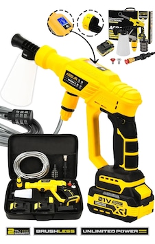 Assur 21V Kömürsüz Motor Yüksek Basınçlı Akülü Oto Araba Yıkama Makinesi Şarjlı - 2817 Assur 21V Kömürsüz Motor Yüksek Basınçlı Akülü Oto Araba Yıkama Makinesi Şarjlı - 2817
