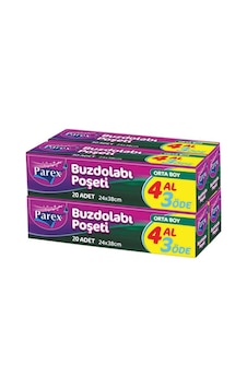 Parex 4 Al 3 Öde Orta Boy Yeni Tip Buzdolabı Poşeti 24 x 38 CM
