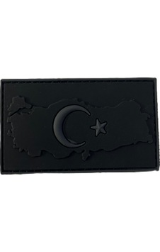 Single Sword Plastik Patch Harita Bayrak Siyah Çok Renkli