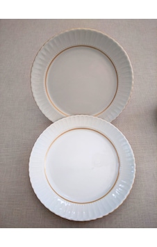 Kütahya Porselen Servis Tabağı 25 Cm Yaldızlı Gold 12 Adet